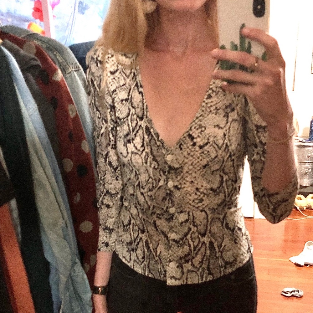 Reformation Jenna Top - Size 2 - Rattlesnake